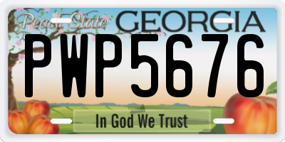 GA license plate PWP5676