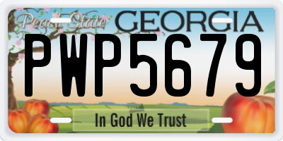 GA license plate PWP5679