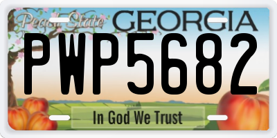 GA license plate PWP5682