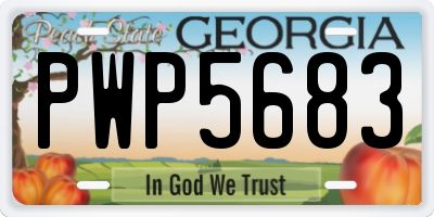 GA license plate PWP5683
