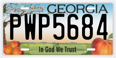 GA license plate PWP5684