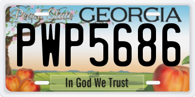 GA license plate PWP5686