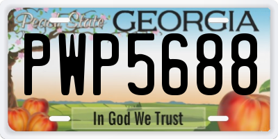 GA license plate PWP5688