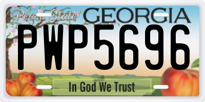 GA license plate PWP5696