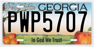 GA license plate PWP5707