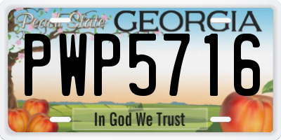 GA license plate PWP5716