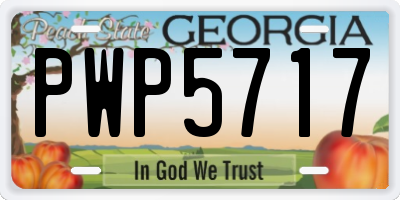 GA license plate PWP5717
