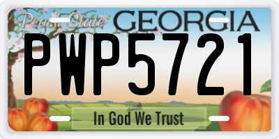 GA license plate PWP5721