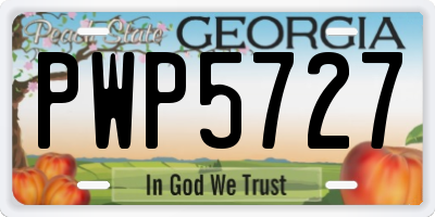 GA license plate PWP5727