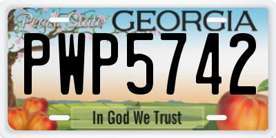 GA license plate PWP5742