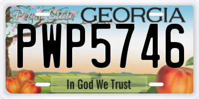 GA license plate PWP5746