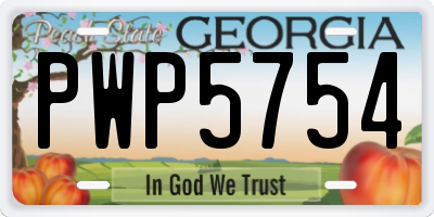 GA license plate PWP5754