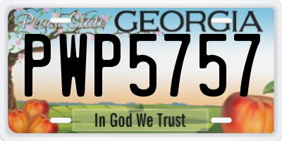GA license plate PWP5757