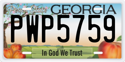GA license plate PWP5759