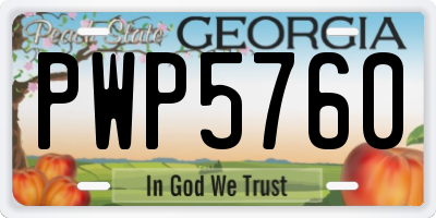 GA license plate PWP5760