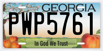 GA license plate PWP5761