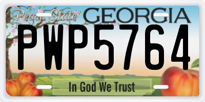 GA license plate PWP5764
