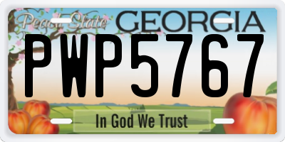 GA license plate PWP5767