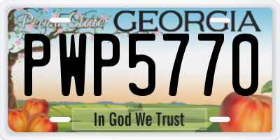 GA license plate PWP5770