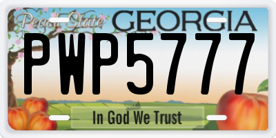 GA license plate PWP5777