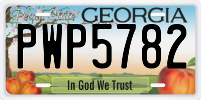 GA license plate PWP5782