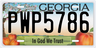GA license plate PWP5786