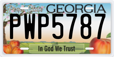 GA license plate PWP5787