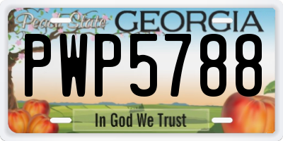 GA license plate PWP5788