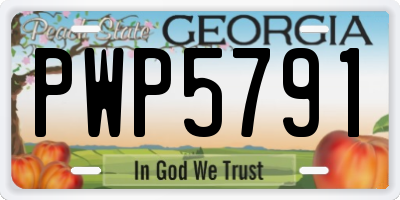 GA license plate PWP5791