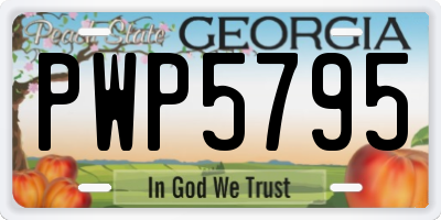 GA license plate PWP5795