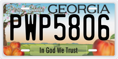 GA license plate PWP5806
