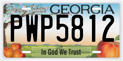 GA license plate PWP5812