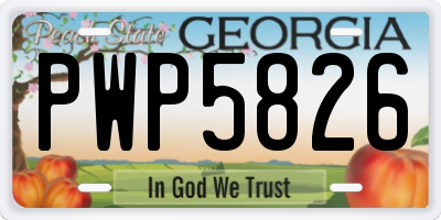 GA license plate PWP5826