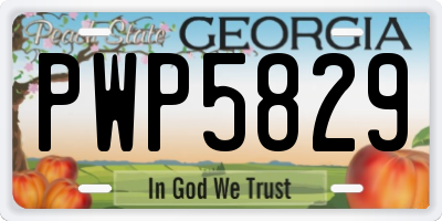 GA license plate PWP5829