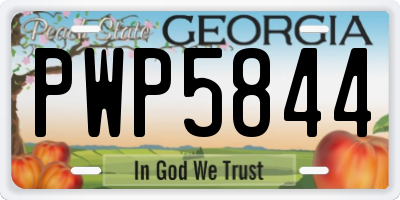 GA license plate PWP5844