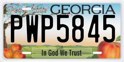 GA license plate PWP5845