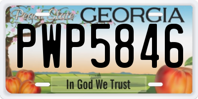 GA license plate PWP5846