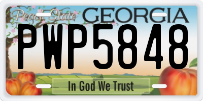 GA license plate PWP5848