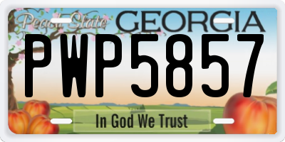 GA license plate PWP5857