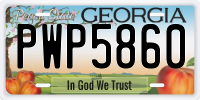 GA license plate PWP5860
