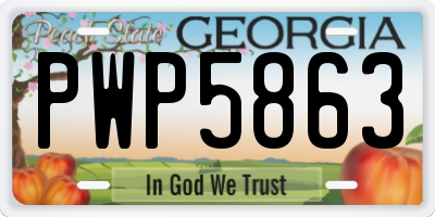 GA license plate PWP5863