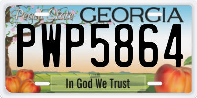 GA license plate PWP5864