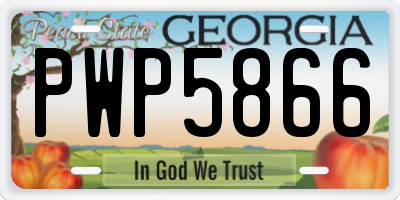 GA license plate PWP5866