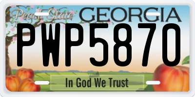 GA license plate PWP5870