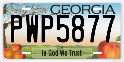 GA license plate PWP5877