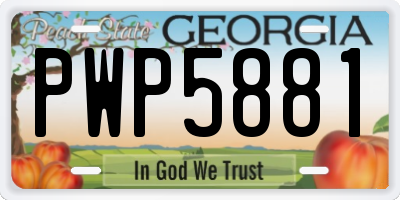 GA license plate PWP5881