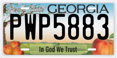 GA license plate PWP5883