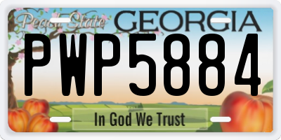 GA license plate PWP5884