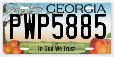GA license plate PWP5885