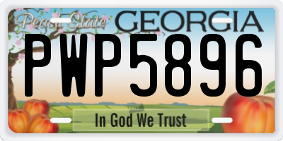 GA license plate PWP5896